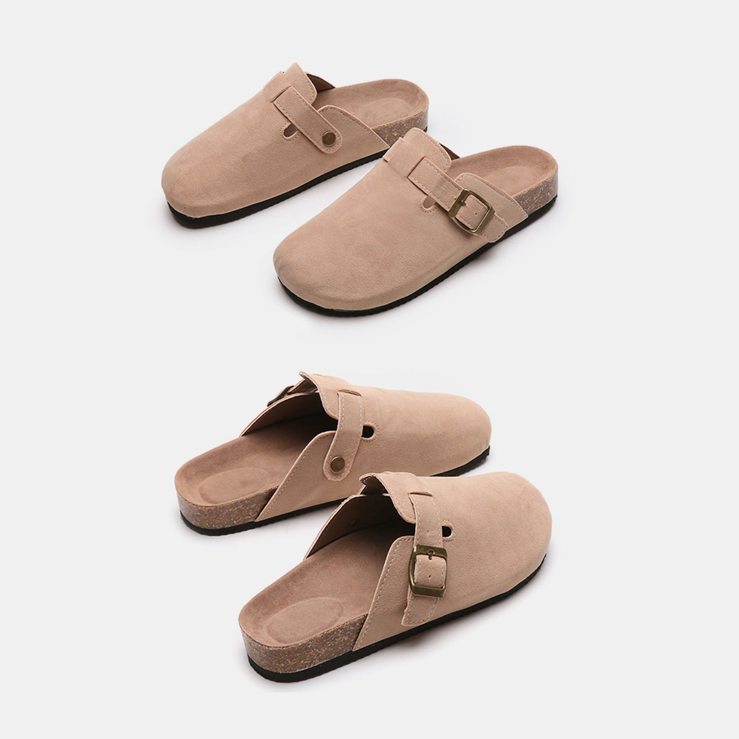 Suede Closed Toe Buckle Slide-Jewearrings