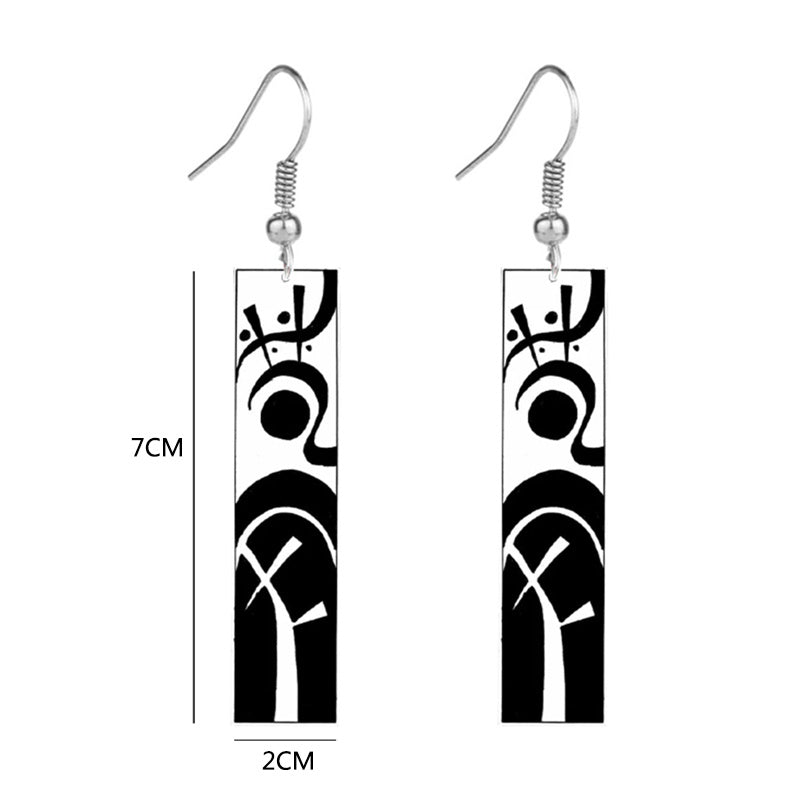 Anime Tokyo Revengers Earrings Jewelry Vintage Tattoo Runes Rectangle Acrylic Pendant Dangle Earrings-Jewearrings