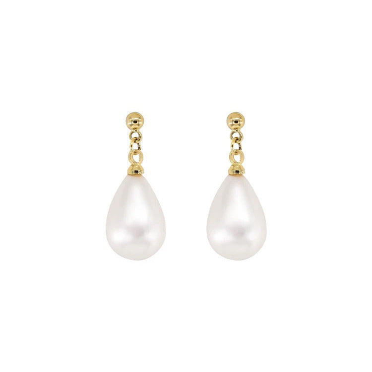 Women's Vintage Water Drop Pearl Stud Earrings-Jewearrings