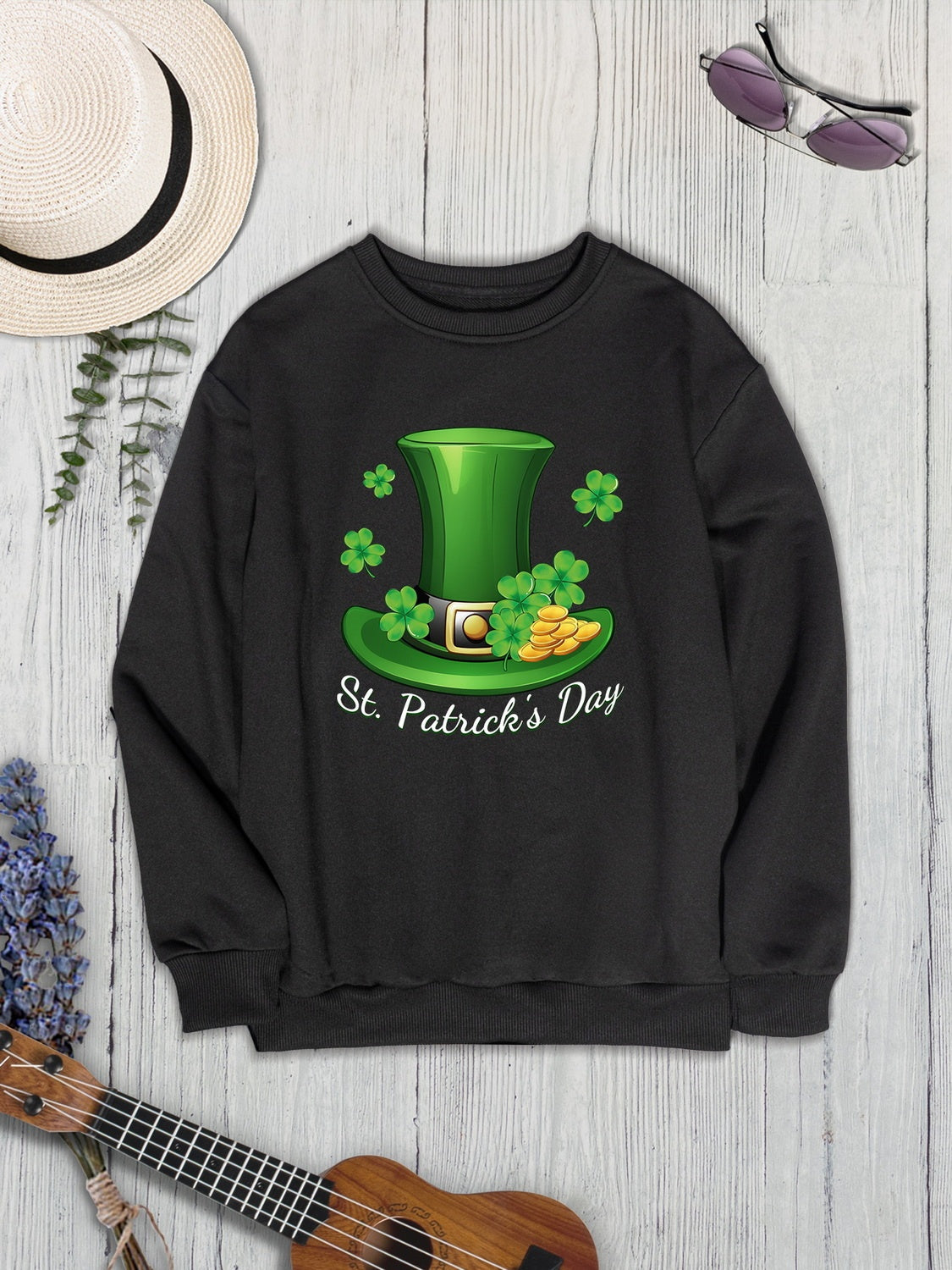 ST. PATRICK'S DAY Round Neck Dropped Shoulder Sweatshirt-Jewearrings