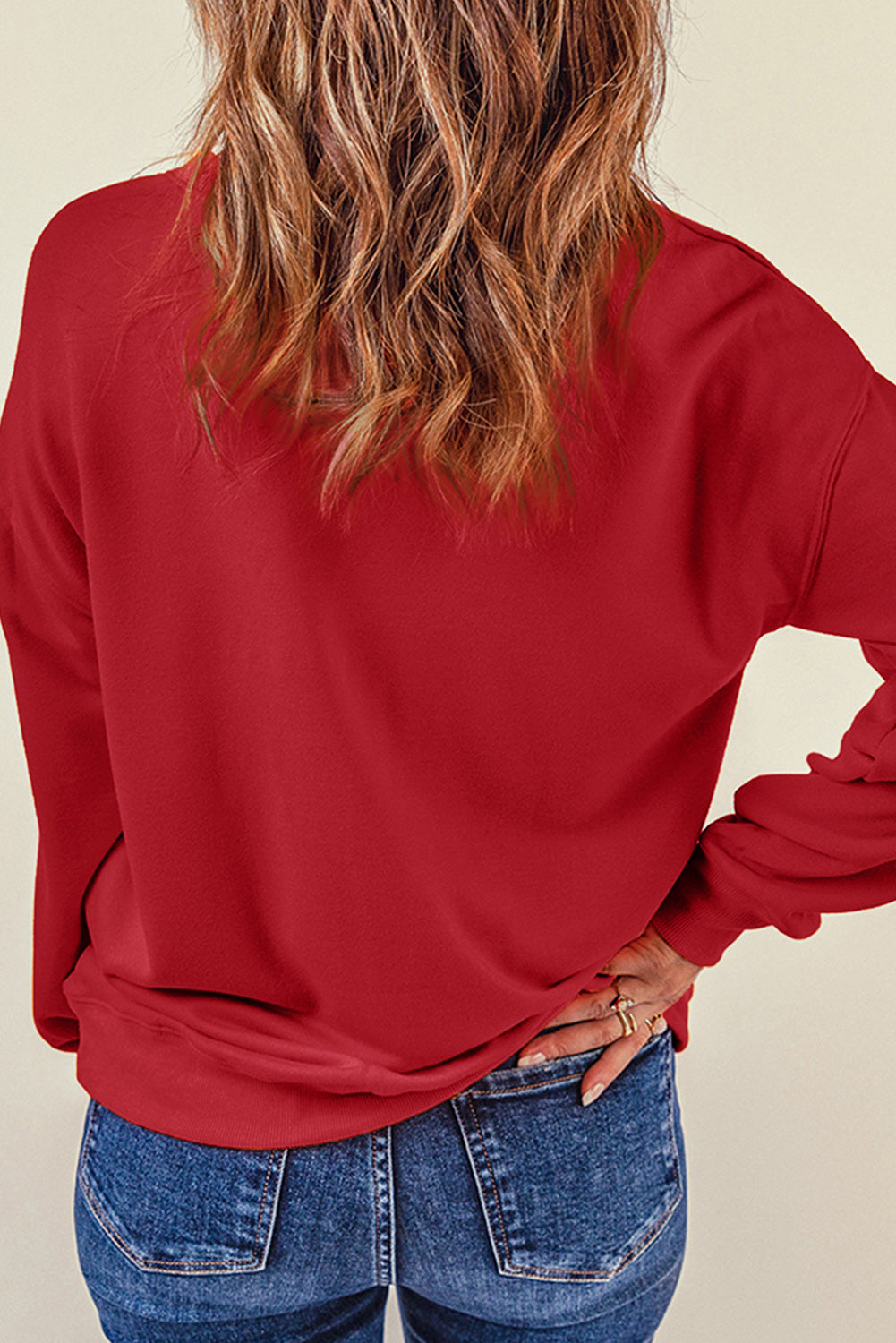 JOY Round Neck Long Sleeve Sweatshirt-Jewearrings