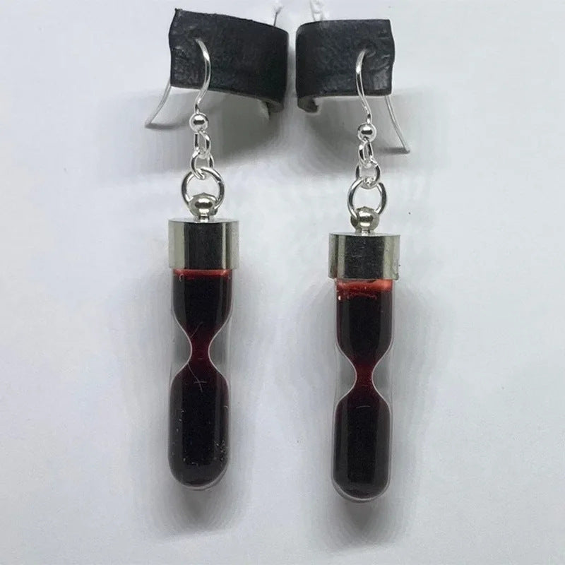 Horror Personality Vampire Blood Bottle Stud Earrings Halloween-Jewearrings