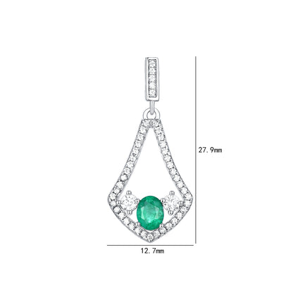 Natural Emerald Earrings For Female Korean Version High Quality Zirconium Earrings S925 Silver-Jewearrings