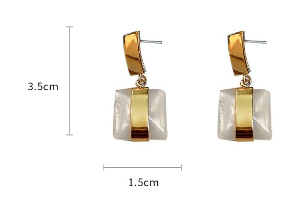 925 Silver Needle Geometric Earrings French Retro Temperament Advanced-Jewearrings