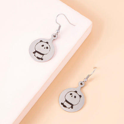 Cute Panda Dangle Earrings For Women-Jewearrings