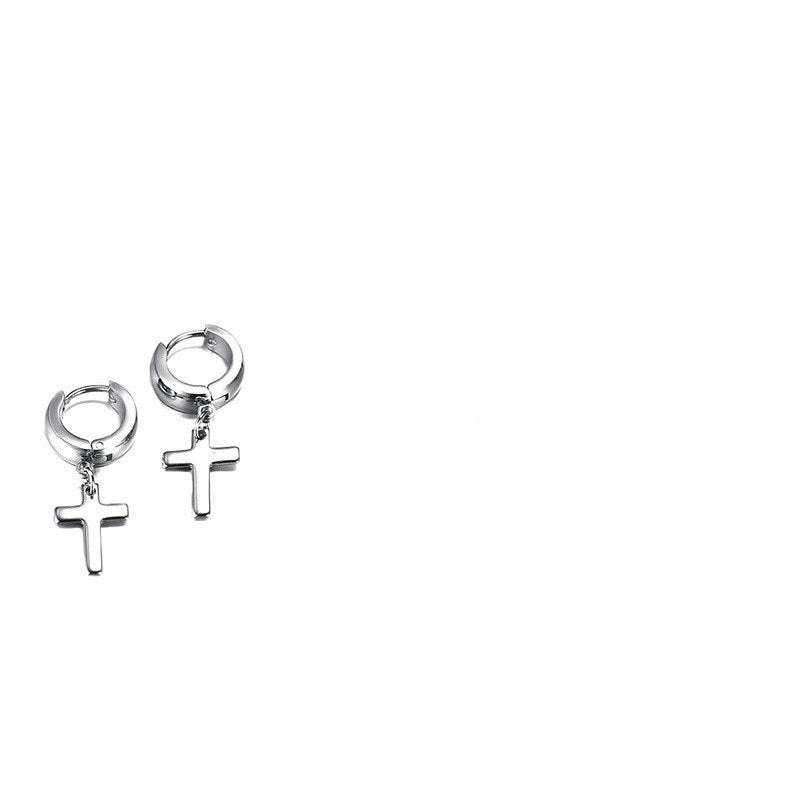 Stainless steel cross earrings-Jewearrings