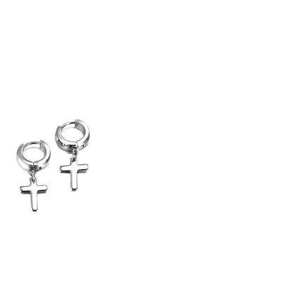 Stainless steel cross earrings-Jewearrings