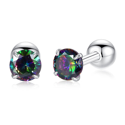 European And American Simple S925 Sterling Silver Crystal Stud Earrings-Jewearrings