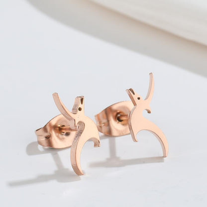 Women's Creative Simple Stainless Steel Dragon Stud Earrings-Jewearrings