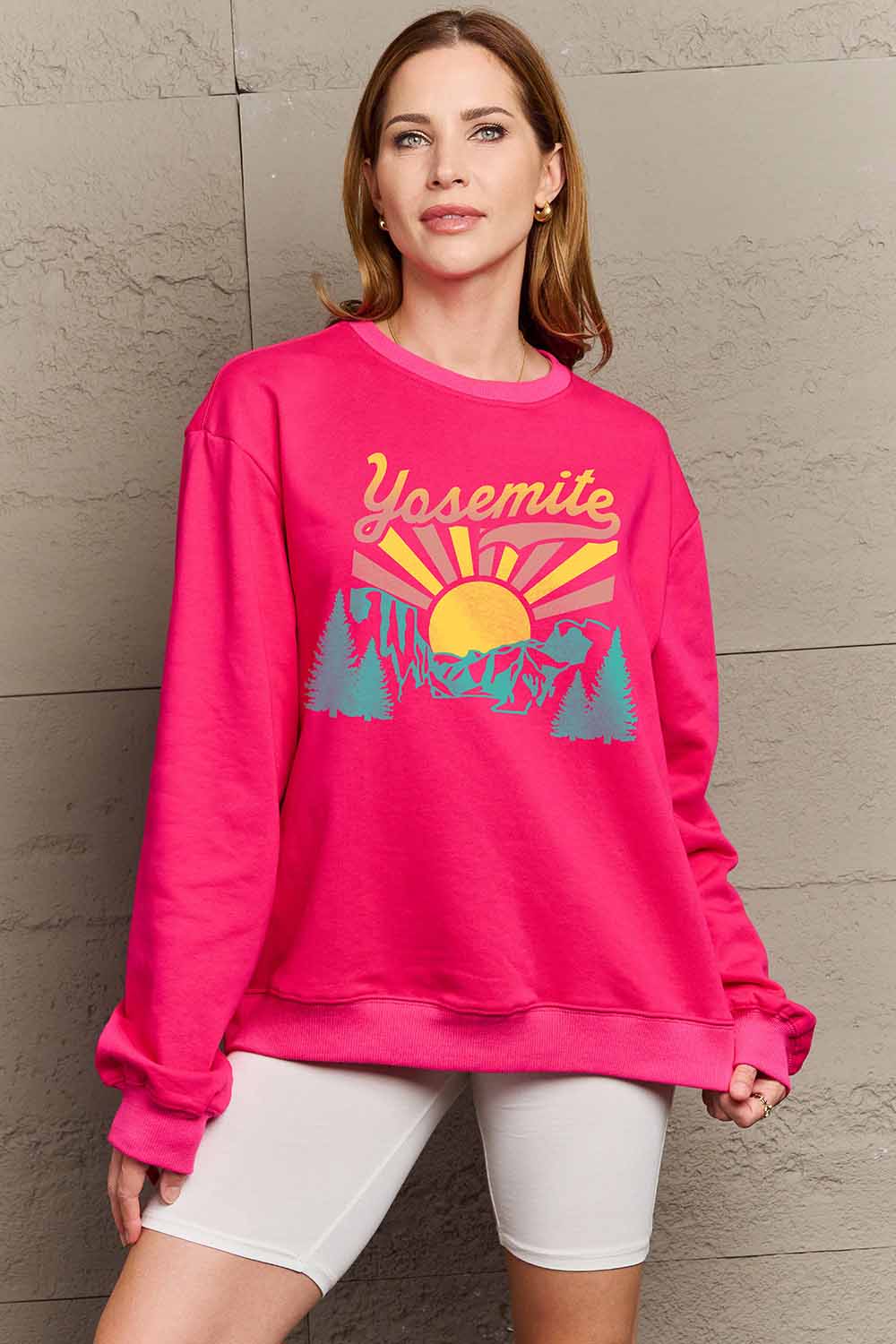 Simply Love Simply Love Full Size YOSEMITE Graphic Sweatshirt-Jewearrings