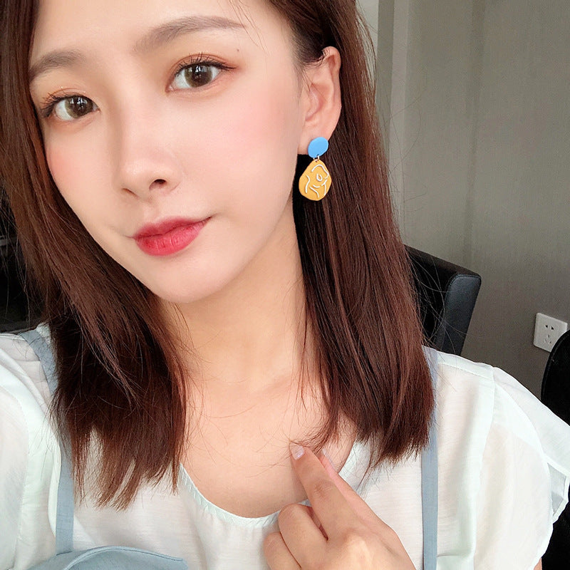 S925 silver needle cute and playful minority Earrings girl soft sister Japanese Earrings funny Flower Earrings ear clip-Jewearrings