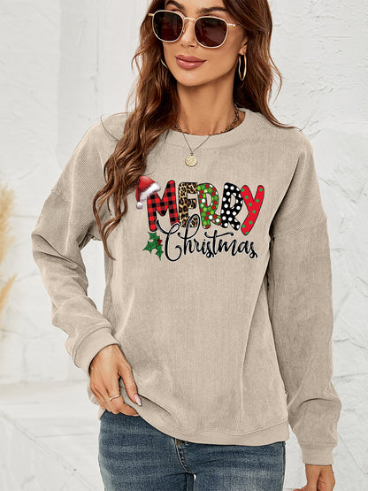 MERRY CHRISTMAS Graphic Sweatshirt-Jewearrings