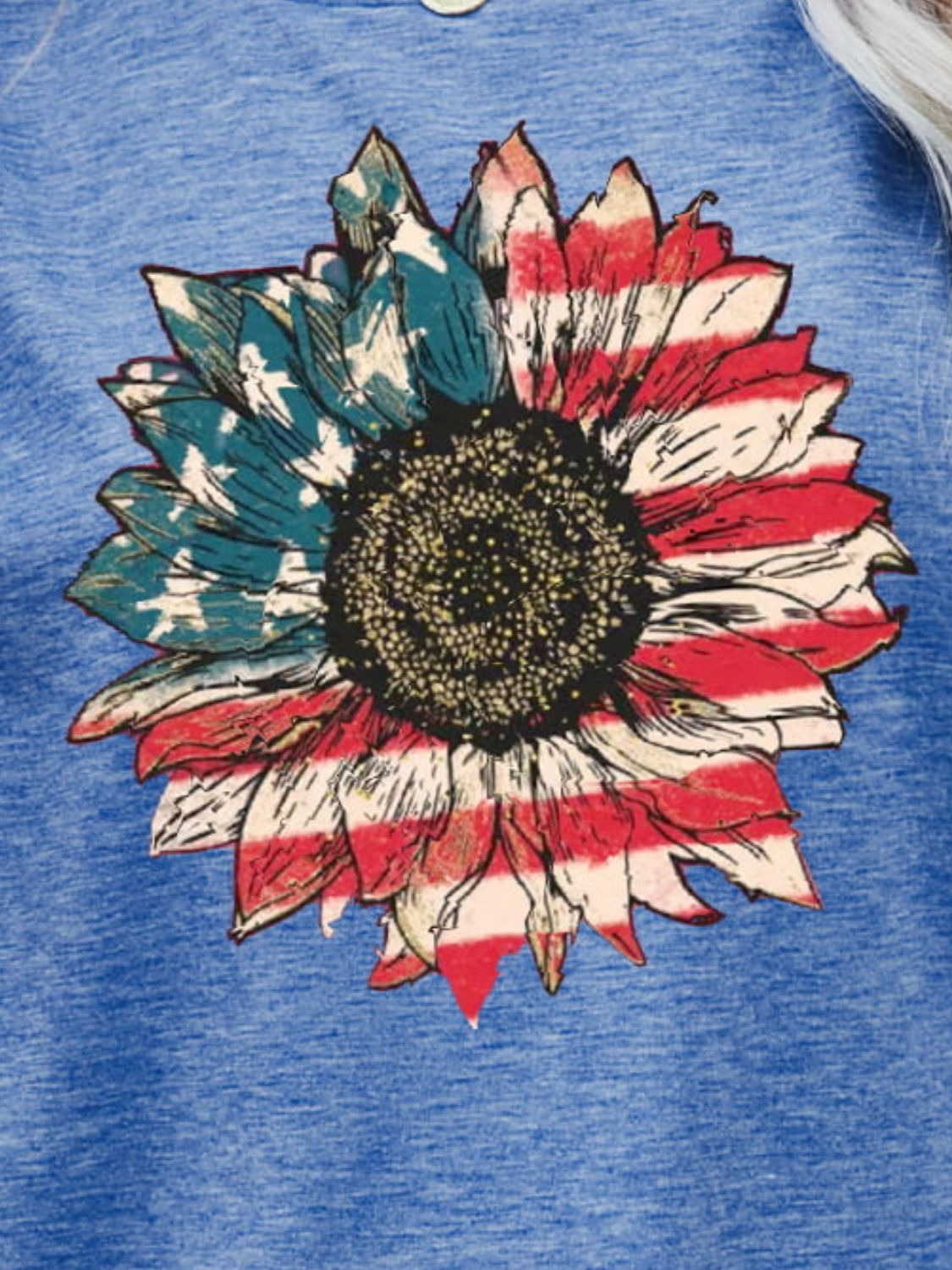 US Flag Flower Graphic Tee-Jewearrings