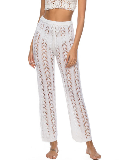 Cutout Drawstring High Waist Swim Pants-Jewearrings