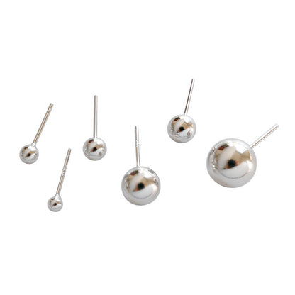 S925 Sterling Silver Small Round Bead Earrings-Jewearrings