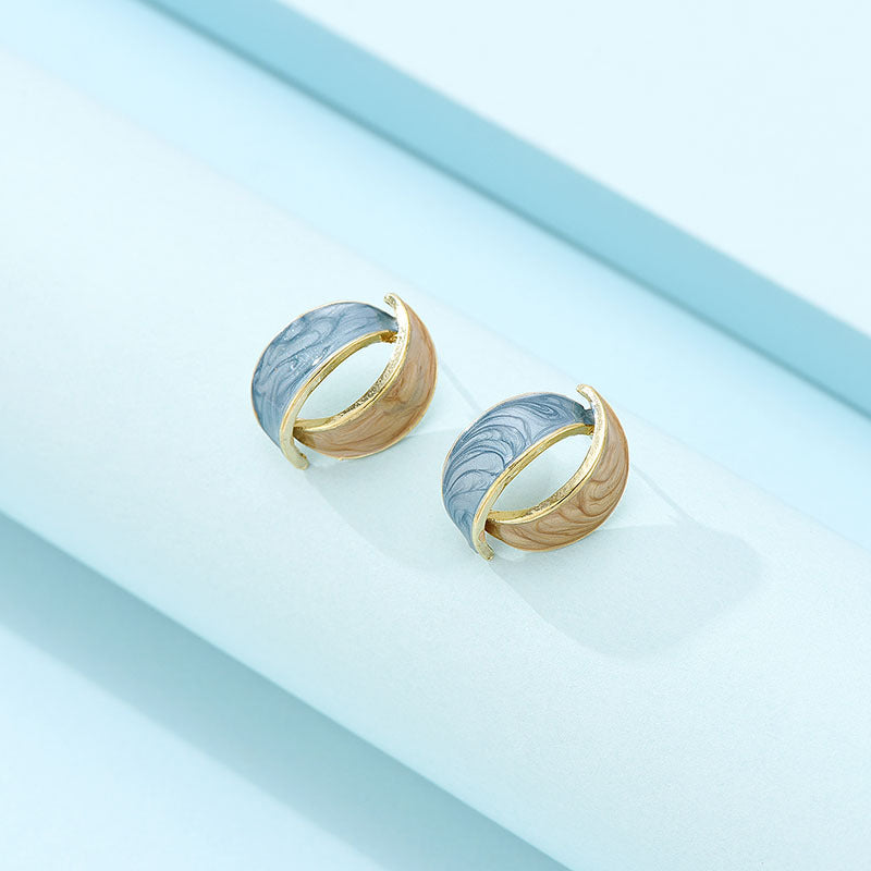 Simple Forest Gold Earrings With Diamonds-Jewearrings