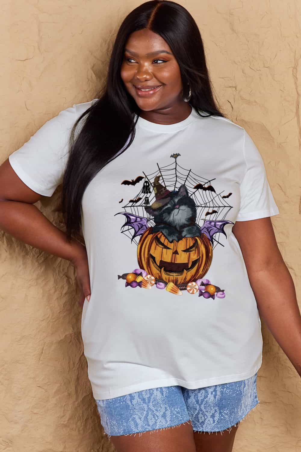 Simply Love Full Size Jack-O'-Lantern Graphic T-Shirt-Jewearrings