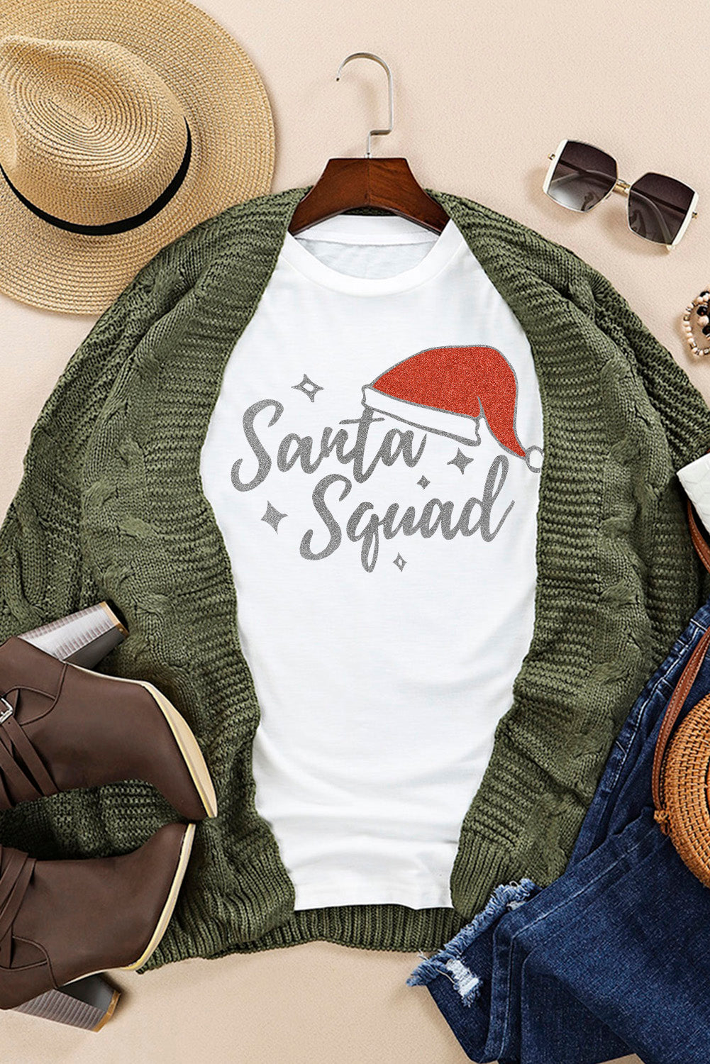 SANTA SQUAD Graphic Short Sleeve T-Shirt-Jewearrings