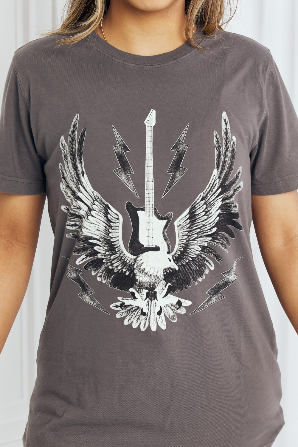 mineB Full Size Eagle Graphic Tee Shirt-Jewearrings