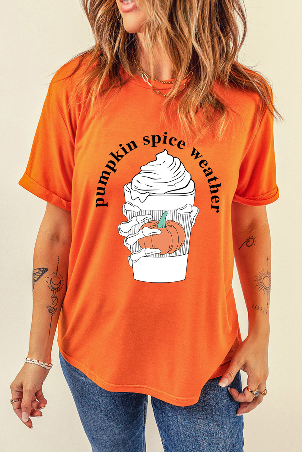 PUMPKIN SPICE WEATHER Graphic T-Shirt-Jewearrings