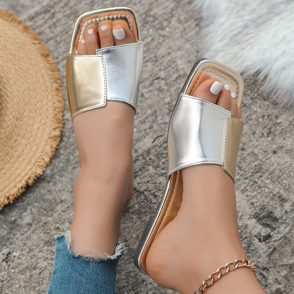 Contrast Open Toe Sandals-Jewearrings