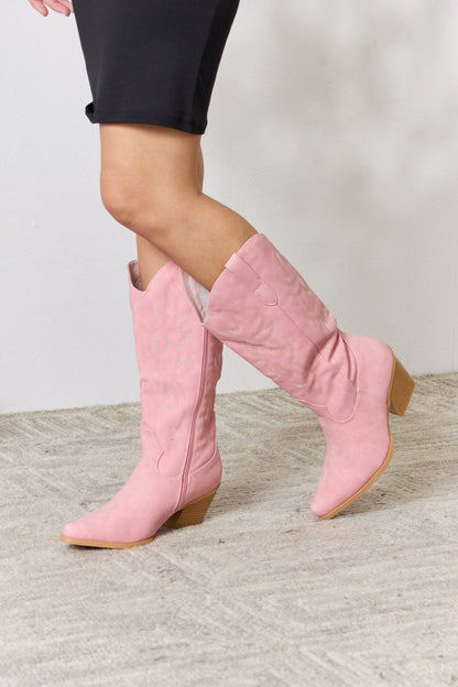 Forever Link Knee High Cowboy Boots-Jewearrings