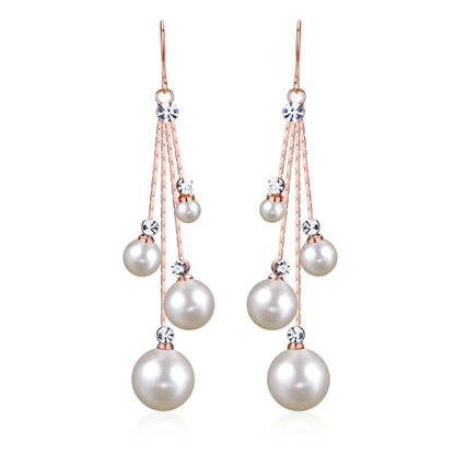 Pearl Earrings Rhinestone Ear Hook-Jewearrings