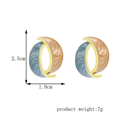 Simple Forest Gold Earrings With Diamonds-Jewearrings