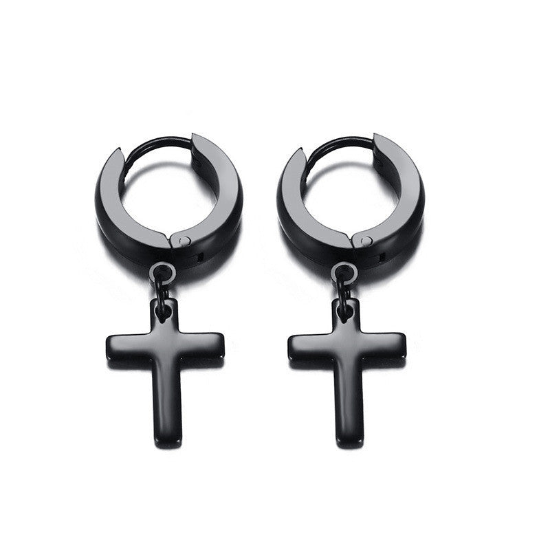 Stainless steel cross earrings-Jewearrings