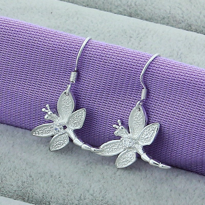 Silver Plated Five Leaf Flower Necklace Earrings Set-Jewearrings