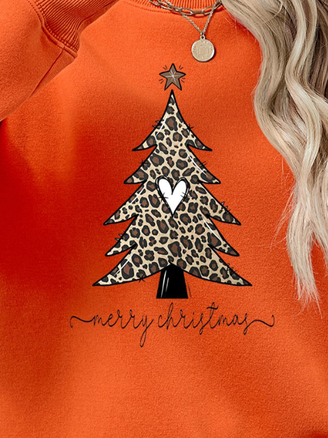 Christmas Tree Graphic Long Sleeve Sweatshirt-Jewearrings