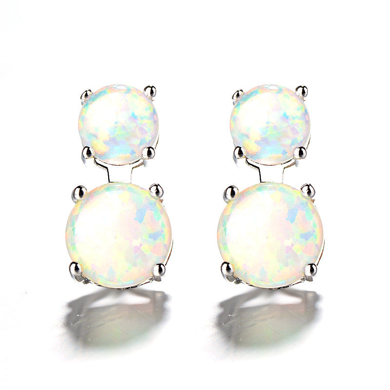 Classic Synthetic Opal Stud Earrings-Jewearrings