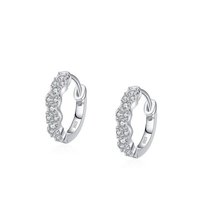 Women's S925 Silver Geometric Rhinestone Earrings-Jewearrings