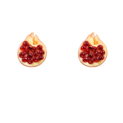 Cute Pomegranate Sterling Silver Needle Earrings-Jewearrings