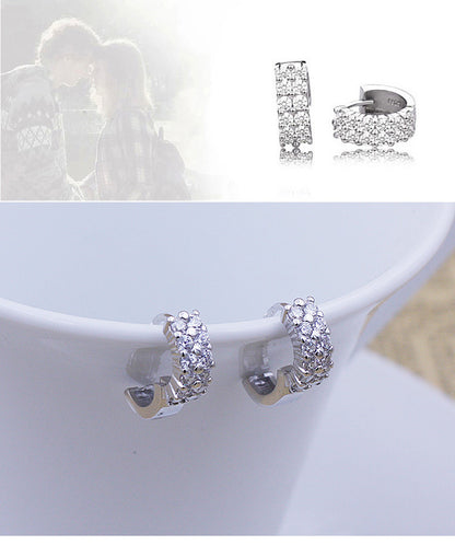 Silver Plated Double Row Drop Drop Earrings-Jewearrings