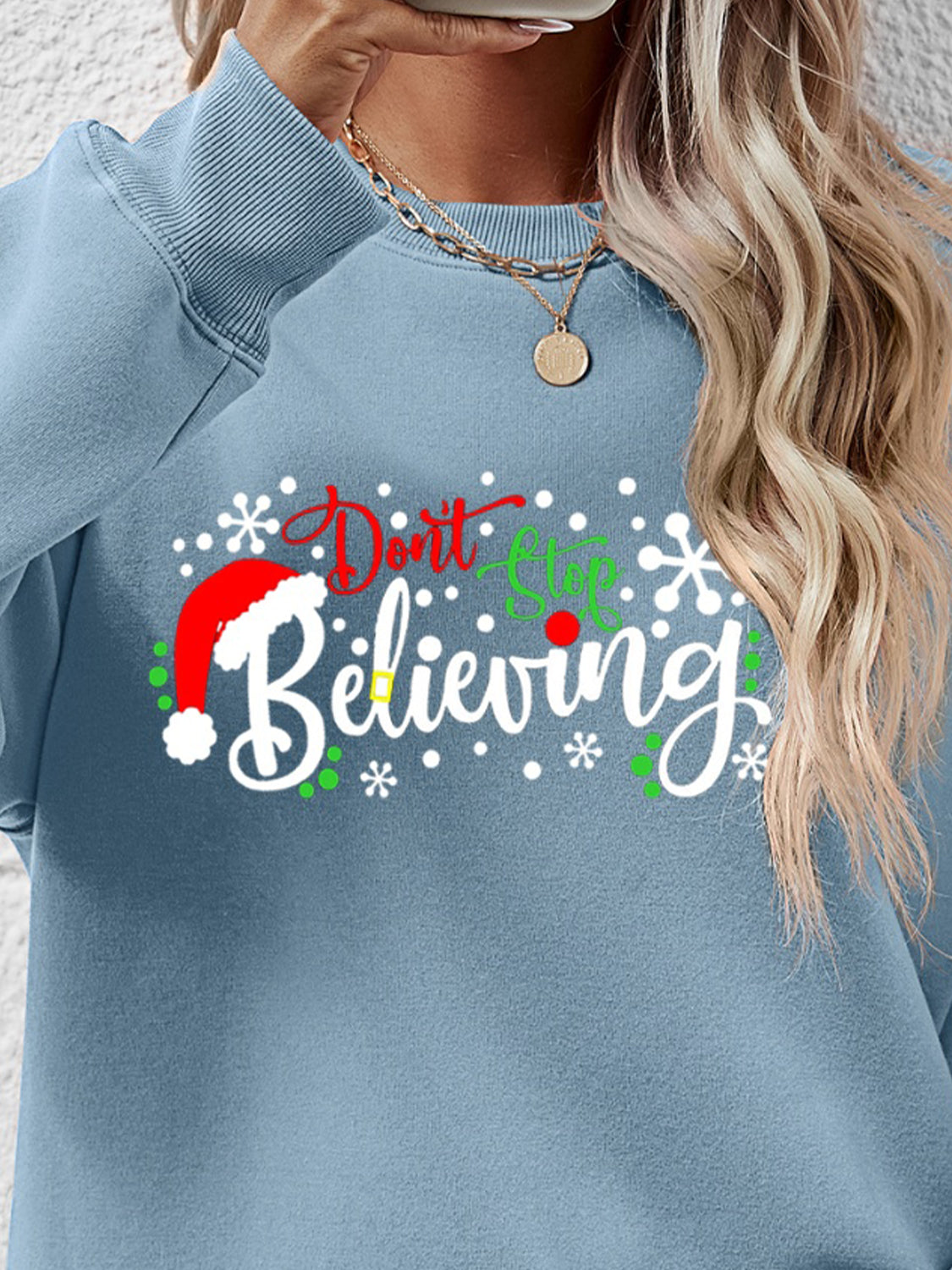 Letter Graphic Long Sleeve Sweatshirt-Jewearrings