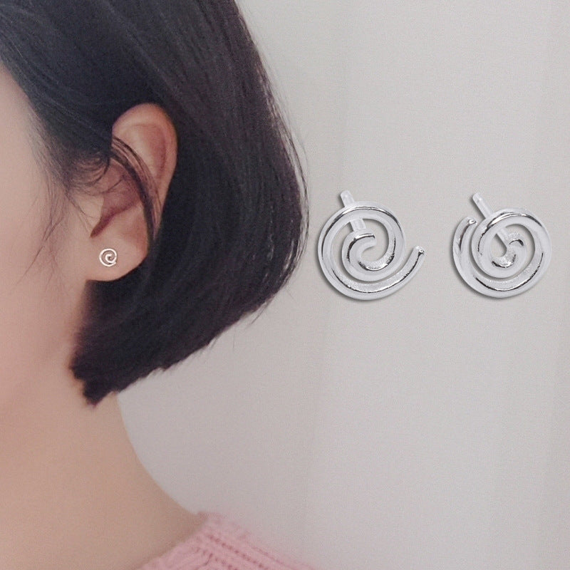 Simple Sterling Silver Literary Mini Stud Earrings-Jewearrings