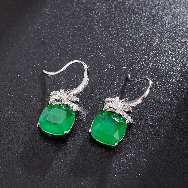 European And American Simulation Emerald Earrings Retro Earrings-Jewearrings