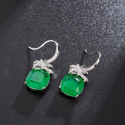 European And American Simulation Emerald Earrings Retro Earrings-Jewearrings