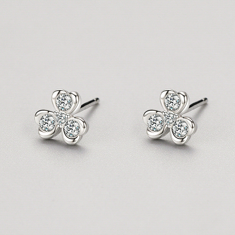 S925 Sterling Silver Simple Mini Zircon Stud Earrings-Jewearrings