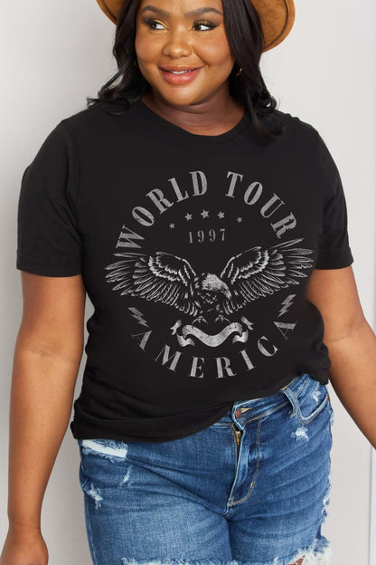 Simply Love Simply Love Full Size WORLD TOUR 1997 AMERICA Graphic Cotton Tee-Jewearrings