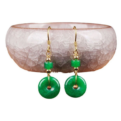 New Elegant Emerald Jade Earrings-Jewearrings