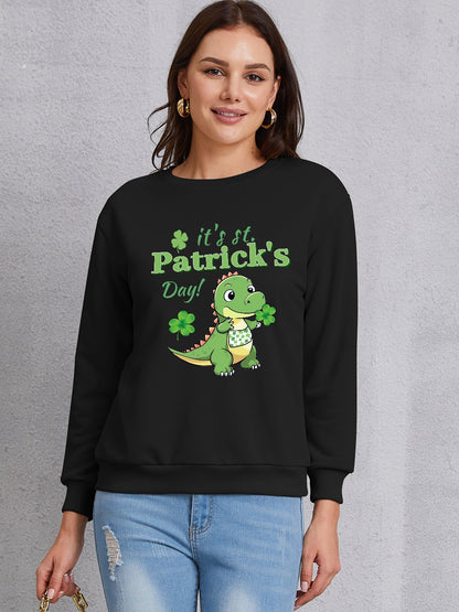 IT'S ST. PATRICK'S DAY Graphic Round Neck Sweatshirt-Jewearrings