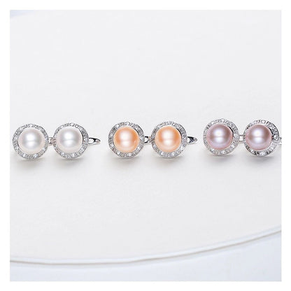 Natural Strong Freshwater Genuine Pearl Earrings In S925 Silver-Jewearrings