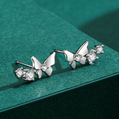 S925 Sterling Silver Mini Versatile Butterfly Earrings-Jewearrings