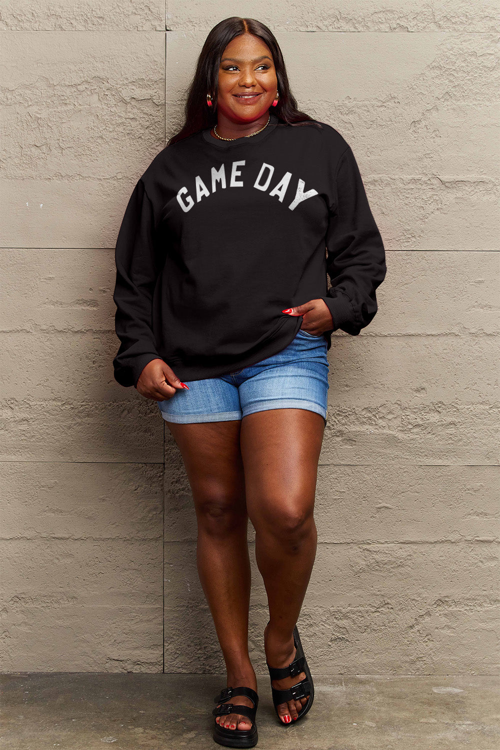 Simply Love Full Size GAME DAY Graphic Sweatshirt-Jewearrings