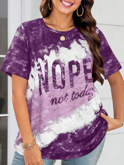 NOPE NOT TODAY Round Neck Short Sleeve T-Shirt-Jewearrings