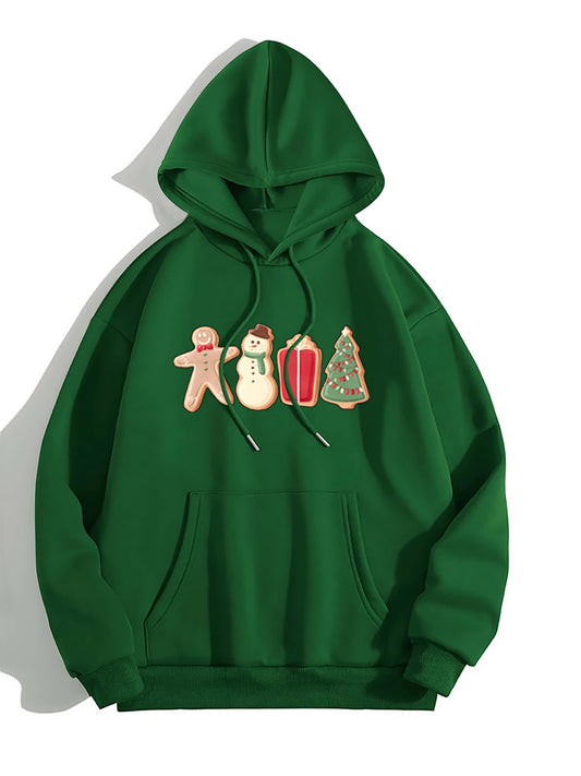 Graphic Drawstring Hoodie with Pocket-Jewearrings