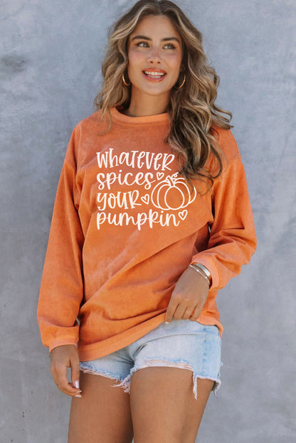 WHATEVER SPICES YOUR PUMPKIN Graphic Sweatshirt-Jewearrings