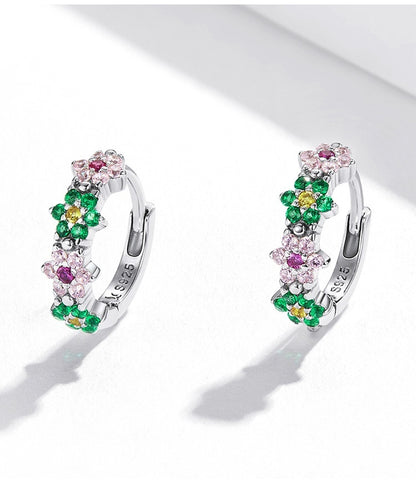 Sterling Silver Exquisite Flower S925 Earrings-Jewearrings